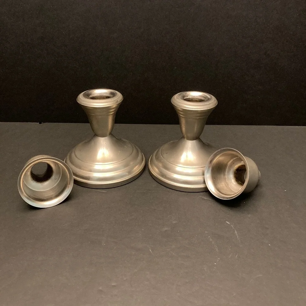 Provincetown Pewterlite Candlestick Holders Vtg‎ Convertible F.B. Rogers Taper
